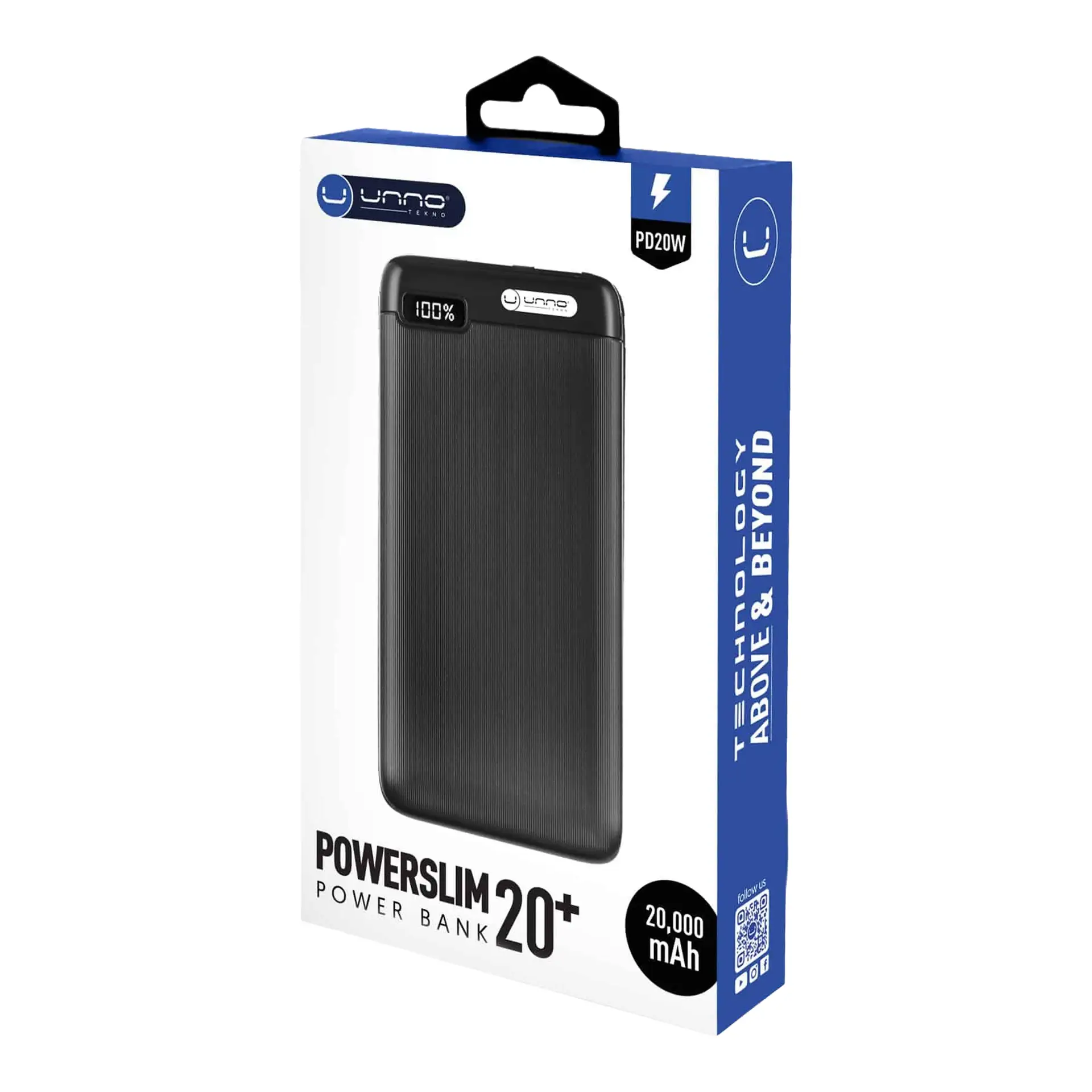 Bateria UNNO Tekno powerslim 20+ con PD 20W