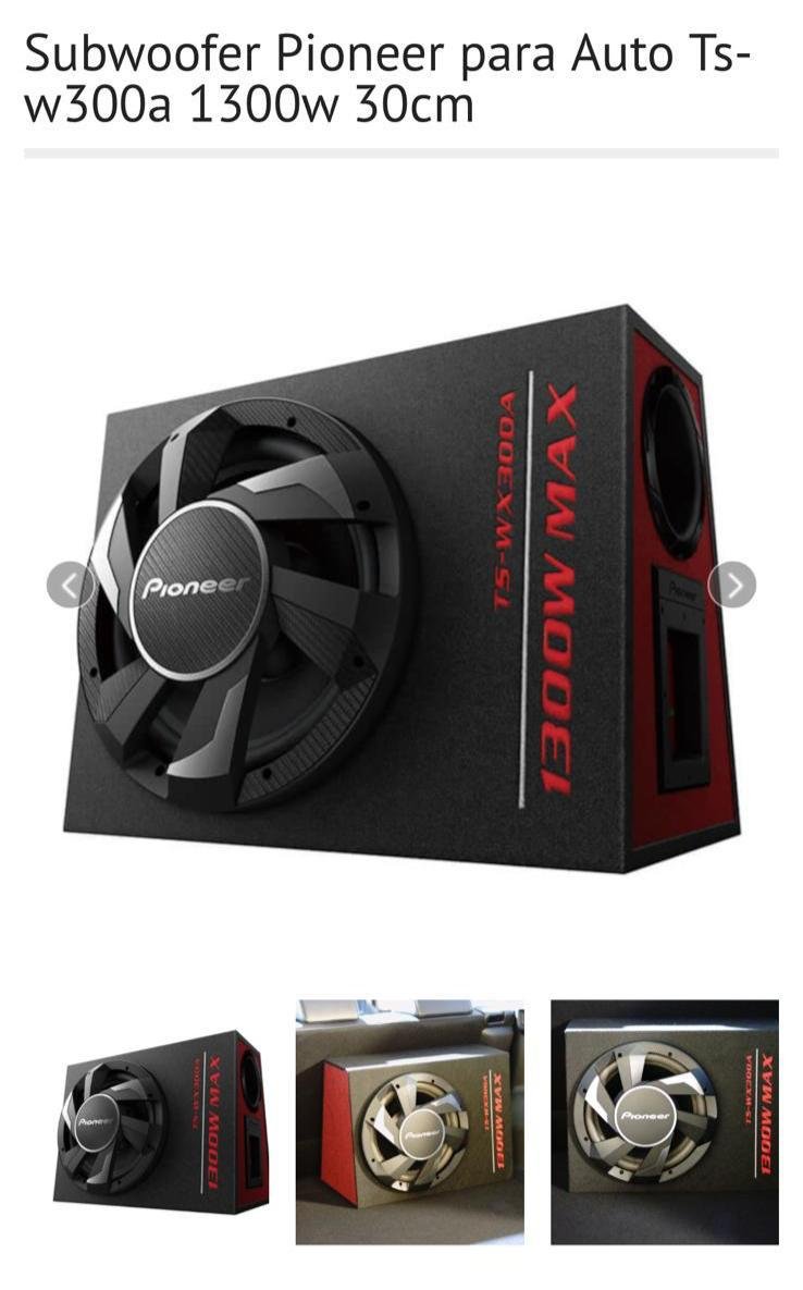 Subwoofer Pioneer para Auto Ts-w300a 1300w 30cm