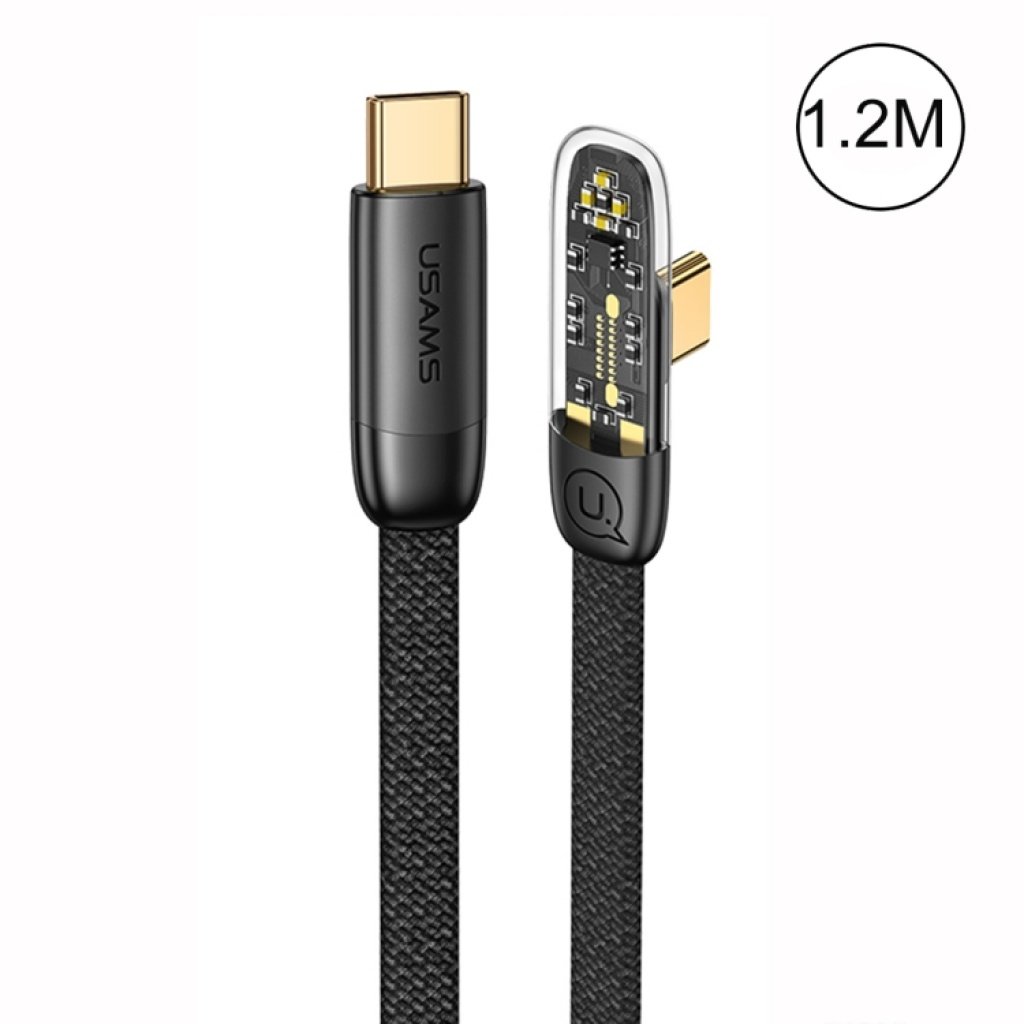 Cable de Datos USB C a USB C Angulo recto 100W PD 1.2M Negro U76 USAMS