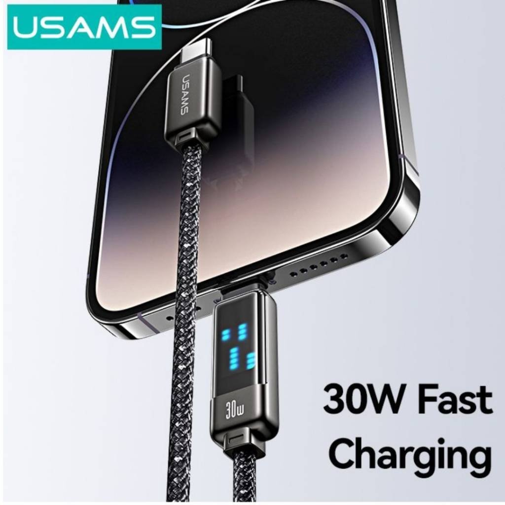 Cable de Datos Meteor Series USB C a Lightinig 30W 1.2M Titanium USAMS - Imagen 3