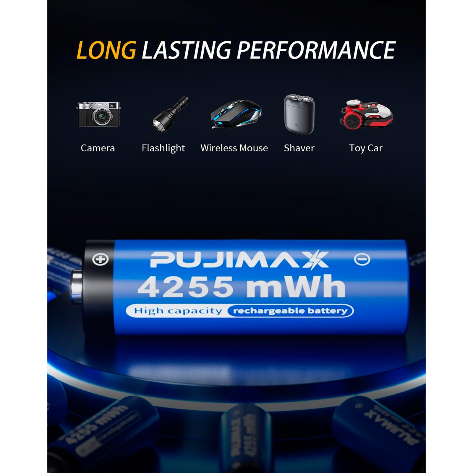 Kit baterias Pujimax 8 Pilas AA 1,5v Litio 4255mwh + cargador - Imagen 6