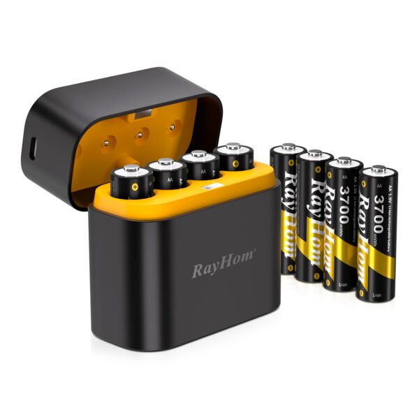 Kit de Cargador Rayhom Para 4 Pilas AA + 8 Pilas AA 1,5v Litio 3700mwh